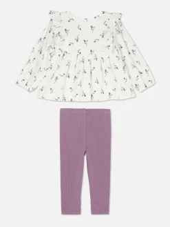 Ensembles Et Tenues|Primark Ensemble Chemisier à Fleurs Et Legging Côtelé Multicolore