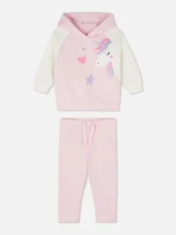 Ensembles Et Tenues|Primark Ensemble Coordonné Sweat à Capuche Et Legging Licorne Rose