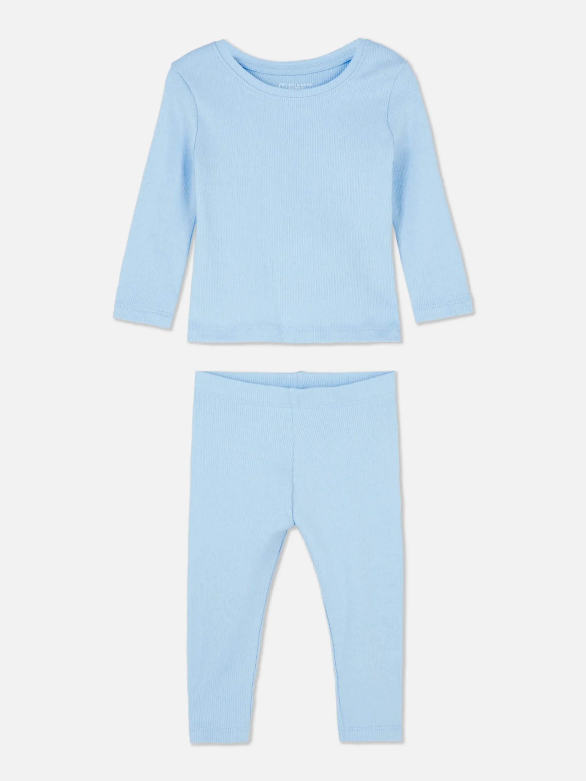 Ensembles Et Tenues|Primark Ensemble Coordonné T-shirt Et Legging Côtelés Bleu clair