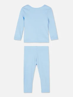 Ensembles Et Tenues|Primark Ensemble Coordonné T-shirt Et Legging Côtelés Bleu clair