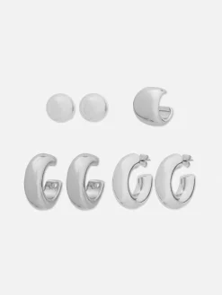 Bijoux|Primark Ensemble Créoles Et Ear Cuffs Blanc