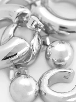 Bijoux|Primark Ensemble Créoles Et Ear Cuffs Blanc