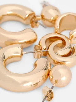 Bijoux|Primark Ensemble Créoles Et Ear Cuffs Jaune