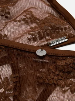 Ensembles Lingerie|Primark Ensemble De Lingerie Brassière Triangle Et String En Dentelle The Edit Marron