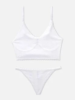 Ensembles Lingerie|Primark Ensemble De Lingerie En Pointelle Non Rembourré Blanc