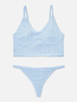 Ensembles Lingerie|Primark Ensemble De Lingerie En Pointelle Non Rembourré Bleu