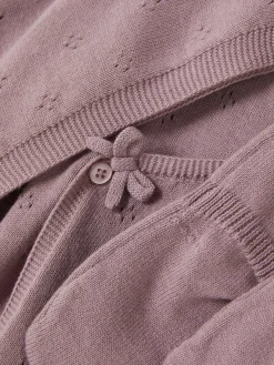 Ensembles Et Tenues|Primark Ensemble Gilet, Legging Et Casquette En Maille Aubergine