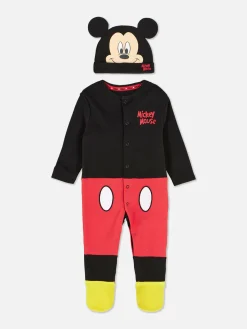 Ensembles Et Tenues|Grenouillères Et Gigoteuses|Primark Ensemble Grenouillère Et Bonnet Disney Mickey Mouse Rouge