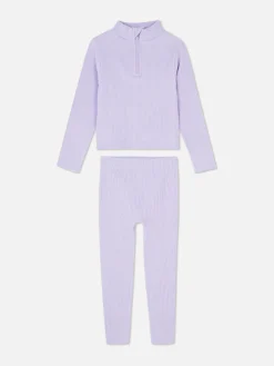 Ensembles Et Tenues|Primark Ensemble Haut Et Legging Côtelés Sans Coutures Lilas