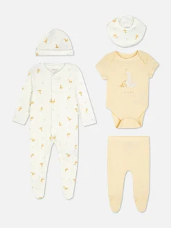 Ensembles Et Tenues|Primark Ensemble Nouveau-né Cinq Pièces à Imprimé Canard Jaune