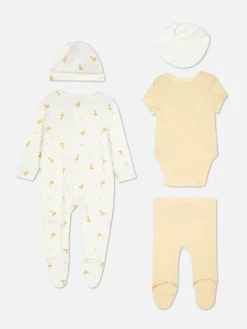 Ensembles Et Tenues|Primark Ensemble Nouveau-né Cinq Pièces à Imprimé Canard Jaune