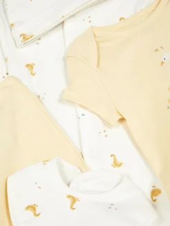 Ensembles Et Tenues|Primark Ensemble Nouveau-né Cinq Pièces à Imprimé Canard Jaune