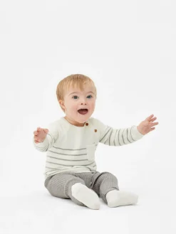 Ensembles Et Tenues|Primark Ensemble Pull En Maille Et Legging à Rayures Gris chiné