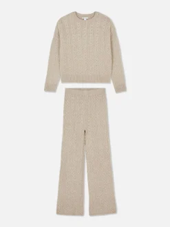 Pulls Et Gilets|Ensembles Et Tenues|Primark Ensemble Pull Et Legging En Maille Torsadée Beige