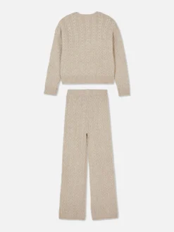 Pulls Et Gilets|Ensembles Et Tenues|Primark Ensemble Pull Et Legging En Maille Torsadée Beige
