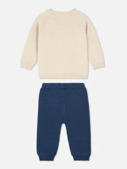 Ensembles Et Tenues|Primark Ensemble Pull Tricoté Et Legging Bleu marine