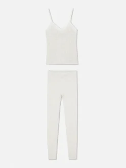 Ensembles Pyjamas|Primark Ensemble Pyjama Caraco Et Legging Écru