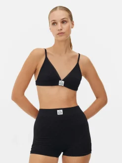 Ensembles Lingerie|Primark Ensemble Sans Coutures Brassière Triangle Et Short Kappa X Noir