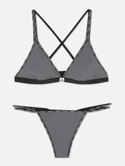 Ensembles Lingerie|Primark Ensemble Sans Coutures Brassière Triangle Et String Kappa X Gris