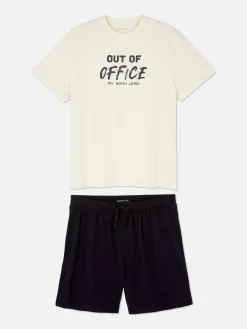 Pyjamas|Primark Ensemble Short Et T-shirt De Pyjama Écru
