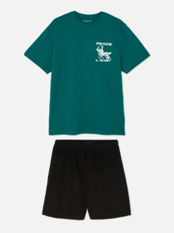 Pyjamas|Primark Ensemble Short Et T-shirt De Pyjama Bleu sarcelle