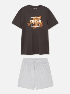 Pyjamas|Primark Ensemble Short Et T-shirt De Pyjama Anthracite