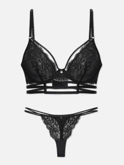 Ensembles Lingerie|Primark Ensemble Soutien-gorge Et String En Dentelle Noir