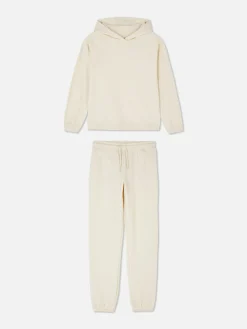 Ensembles Et Tenues|Primark Ensemble Sweat à Capuche Et Bas De Jogging Coordonné Écru