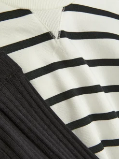 Ensembles Et Tenues|Primark Ensemble Sweat-shirt à Rayures Et Legging Côtelé Noir