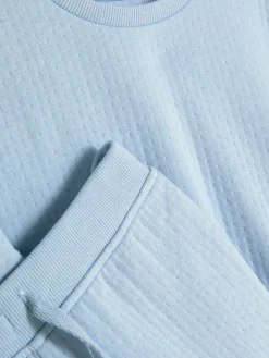 Ensembles Et Tenues|Primark Ensemble Sweat-shirt Et Bas De Jogging Texturé Bleu