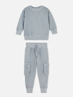 Ensembles Et Tenues|Primark Ensemble Sweat-shirt Et Bas De Jogging Cargo Bleu