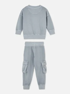 Ensembles Et Tenues|Primark Ensemble Sweat-shirt Et Bas De Jogging Cargo Bleu