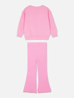 Ensembles Et Tenues|Primark Ensemble Sweat-shirt Et Legging évasé Coordonné Rose
