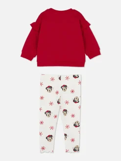 Ensembles Et Tenues|Primark Ensemble Sweat-shirt Et Legging De Noël Disney Minnie Mouse Rouge