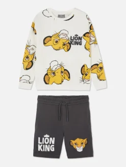 Ensembles Et Tenues|Primark Ensemble Sweat-shirt Et Short Disney Le Roi Lion Simba Écru
