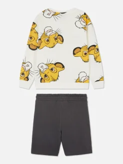 Ensembles Et Tenues|Primark Ensemble Sweat-shirt Et Short Disney Le Roi Lion Simba Écru