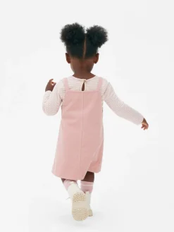 Ensembles Et Tenues|Primark Ensemble T-shirt Rayé Et Robe Chasuble En Velours Rose