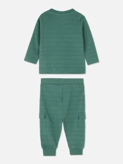Ensembles Et Tenues|Primark Ensemble T-shirt Texturé Et Pantalon Cargo Vert