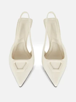 Vêtements Gothiques|Chaussures À Talons|Primark Escarpins Bas à Talon Ouvert Écru