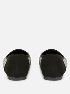 Ballerines|Primark Escarpins Cloutés à Bout Carré Noir