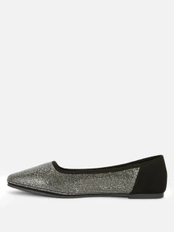 Ballerines|Primark Escarpins Cloutés à Bout Carré Noir