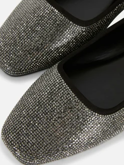 Ballerines|Primark Escarpins Cloutés à Bout Carré Noir