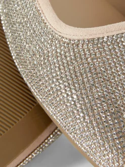 Ballerines|Primark Escarpins Cloutés à Bout Carré Rose clair