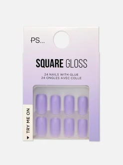 Faux Ongles|Primark Faux Ongles Brillants Carrés PS... Lilas