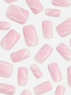 Faux Ongles|Primark Faux Ongles Carrés Brillants Tourbillon PS... Blanc