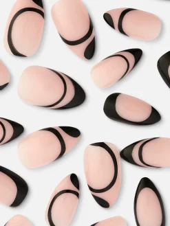 Faux Ongles|Primark Faux Ongles French Manucure à Motif Tourbillon PS... Noir