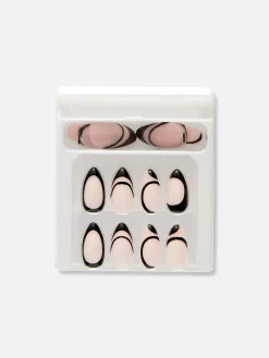 Faux Ongles|Primark Faux Ongles French Manucure à Motif Tourbillon PS... Noir