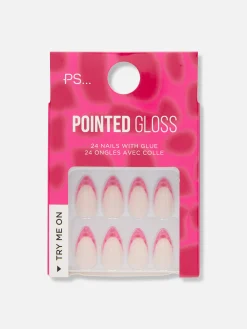Faux Ongles|Primark Faux Ongles Pointus Brillants Effet Crocodile PS... Rose