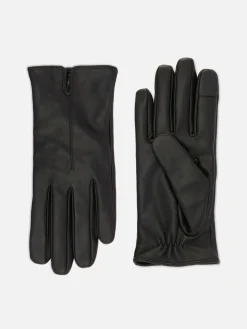 Chapeaux, Gants Et Écharpes|Primark Gants En Cuir à Poignets Crantés Noir