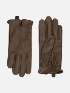 Chapeaux, Gants Et Écharpes|Primark Gants En Cuir à Poignets Crantés Marron